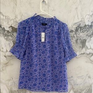 J. Crew Purple Floral Blouse